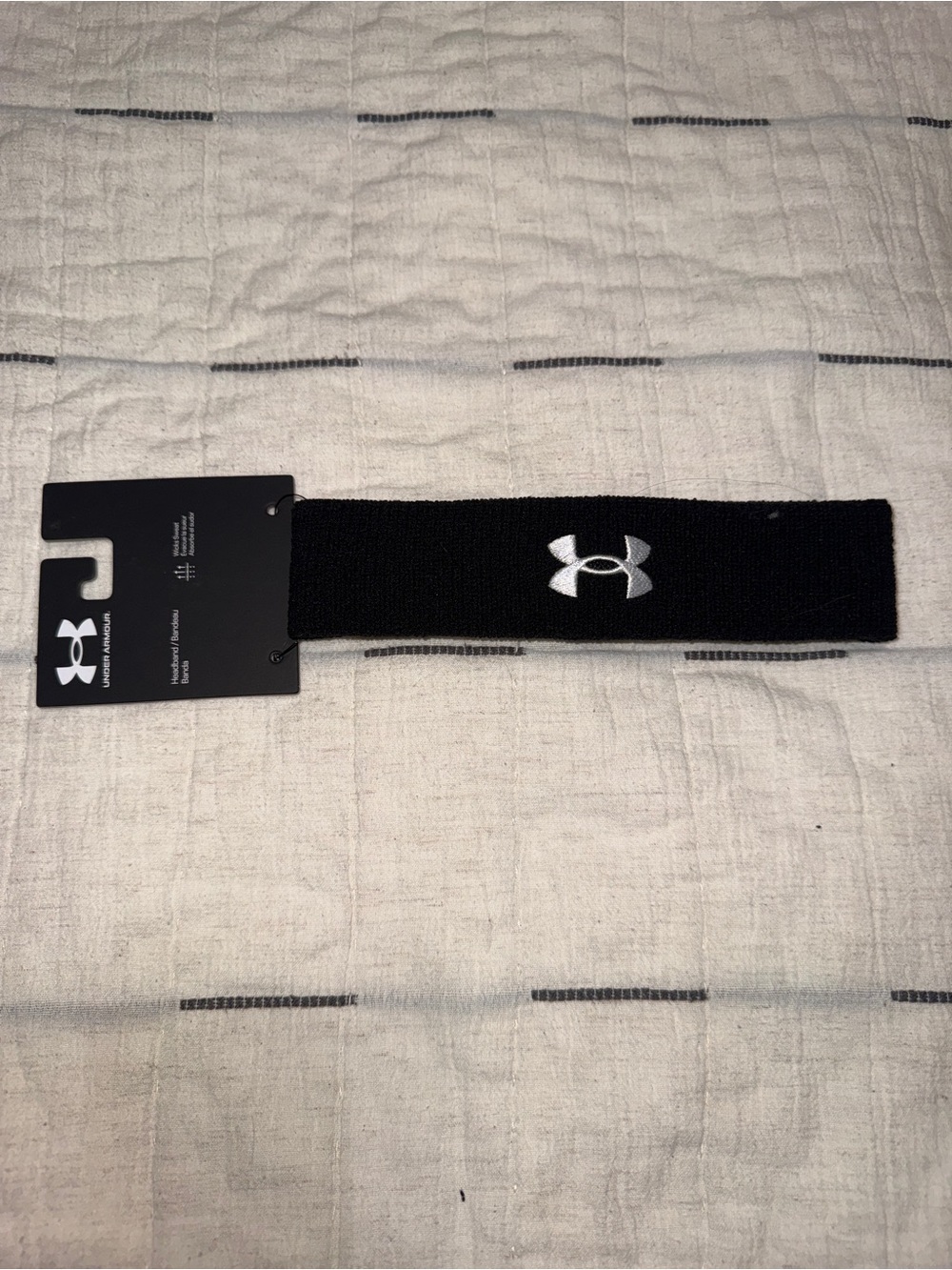 Under Armour Black Headband with White Logo